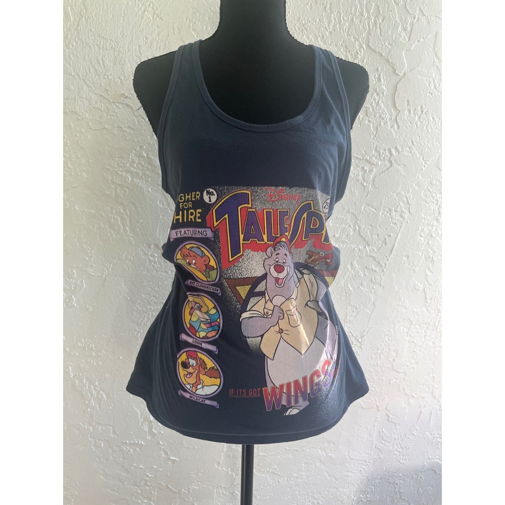 Disney‎ TaleSpin Baloo Higher For Hire Racerback Tank Top Navy Blue Women Large